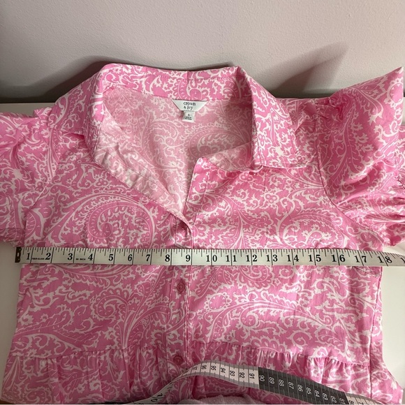 Crown & Ivy - Pink Paisley Button-Down Maxi dress - Small - Picture 9 of 10